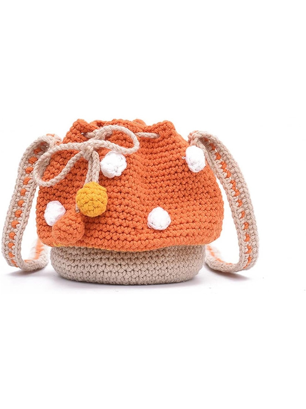 Handmade Knitted Purse Mushroom Shoulder Bag  NWT